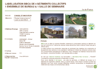 Labellisation BBCA de 6 bâtiments