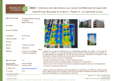 07313_CIBLE Cohérence des Interventions pour réaliser des Bâtiments de Logements basse Energie- Bouquets de solutions Facteur 4 en logements sociaux