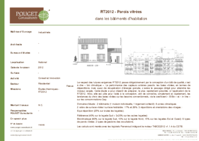 116105_Etude paramétrique RT2012 – Parois vitrées